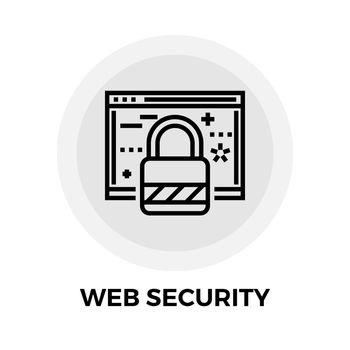Web Security icon vector. Flat icon isolated on the white background. Editable EPS file. Vector illustration.