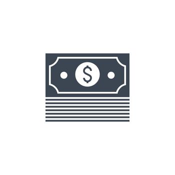 Money related vector glyph icon. Isolated on white background. Vector illustration.