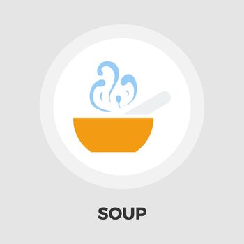 Soup icon vector. Flat icon isolated on the white background. Editable EPS file. Vector illustration.