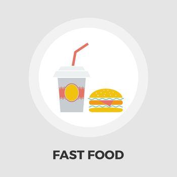 Fast food icon vector. Flat icon isolated on the white background. Editable EPS file. Vector illustration.
