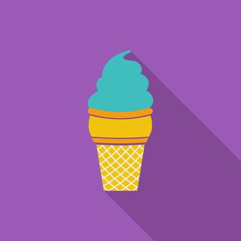 Ice cream icon. Flat vector related icon with long shadow for web and mobile applications. It can be used as - logo, pictogram, icon, infographic element. Vector Illustration.
