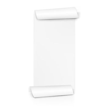 Clear White Paper Scroll. Sheet Roll On Both Sides. EPS10 Vector