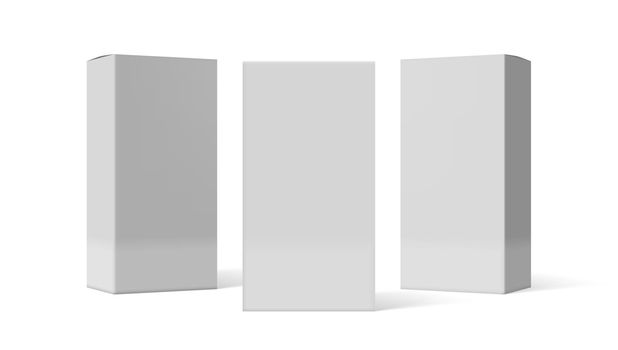 Various Angle 3D Blank Package Box Set. EPS10 Vector