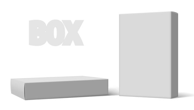 Various Angle 3D Blank Package Box Set. EPS10 Vector