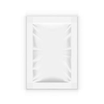 White Blank Clear Sachet For Food, Medical Or Cosmetics. EPS10 Vector
