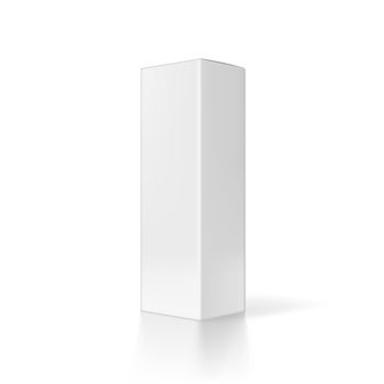 Realistic White Tall Blank Box Isolated On White Background. EPS10 Vector
