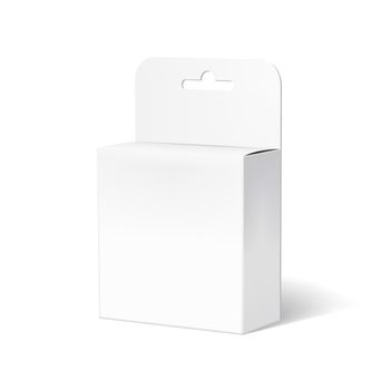 White Product Package Box With Hang Slot. EPS10 Vector