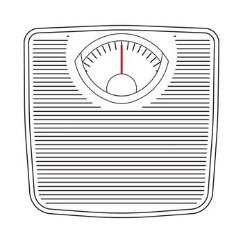 Weighing scale isolated. Floor weight scale. Scale icon. Vector illustration.
