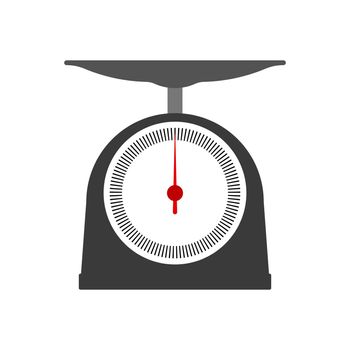 Scales black icon. Household scales. Vector illustration. Scales with measure scale.