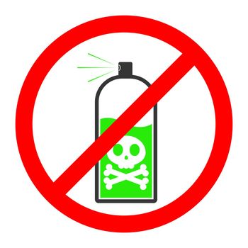 Prohibition spray icon. Spray danger symbol on white background. Vector illustration.