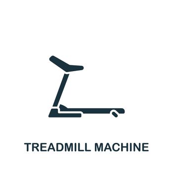 Treadmill Machine icon. Simple line element fitness symbol for templates, web design and infographics.