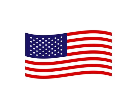 Waving Flag of USA country isolated on white background. Vector EPS 10
