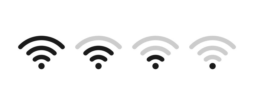 Wifi signal strength icon set. Wi-Fi level symbol Vector EPS 10