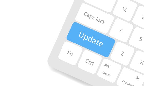 Update button on white keyboard. Update system or apps Vector EPS 10