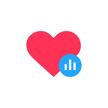Heart stats icon. Heart tracking status symbol Vector EPS 10
