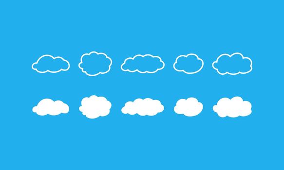 Clouds vector illustration set. Clouds in flat and linear style Vector EPS10