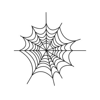 Spider web vector illustration. Black spider web isolated on white background.