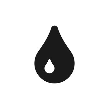 Drop vector icon. Liquid drop in black isolated on white background Vector EPS 10