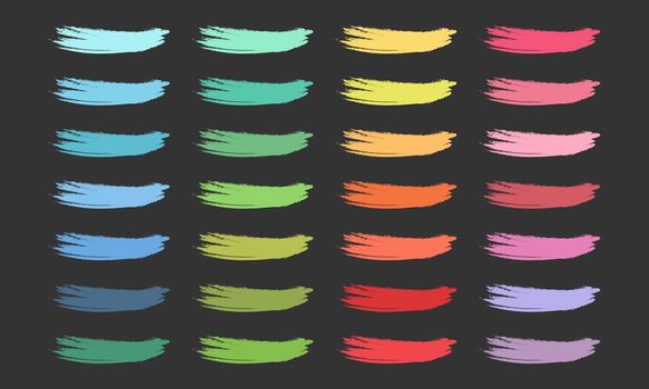 Multicolored vector brush strokes set. Colorful paint strokes Vector EPS10