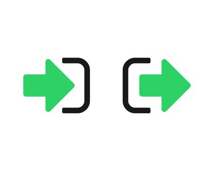 Entrance and exit symbol. Door login signs with arrow. Sign in and sign out icons Vector EPS 10