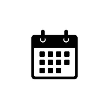 Calendar vector icon. Calendar black icon isolated Vector EPS10