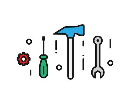 Home repair and construction tools concept illustration Vector illustration EPS10