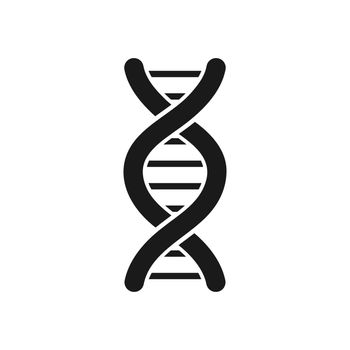 DNA vector icon. DNA black flat symbol isolated on white background Vector illustration EPS 10
