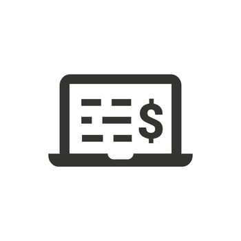 Online Financial Statement icon. Meticulously designed vector EPS file.