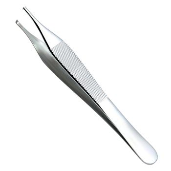 Microsurgical tweezers. Manual surgical instrument. Surgery and medicine. Isolated object on a white background. Vector illustrations