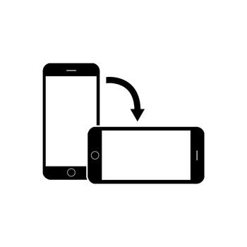 Rotate smartphone screen black icon. EPS 10