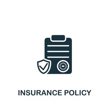Insurance Policy icon. Simple line element insurance symbol for templates, web design and infographics.