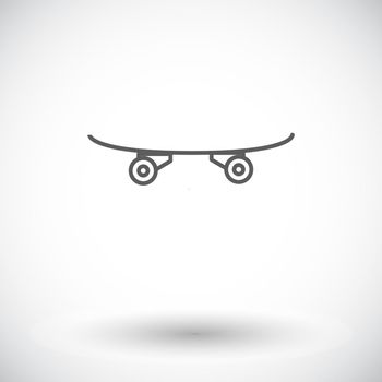 Skateboard icon. Thin line flat vector related icon for web and mobile applications. It can be used as - logo, pictogram, icon, infographic element. Vector Illustration.