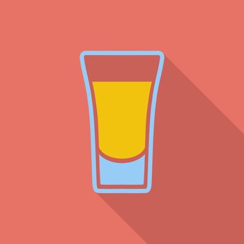 Shot drink icon. Flat vector related icon with long shadow for web and mobile applications. It can be used as - logo, pictogram, icon, infographic element. Vector Illustration.
