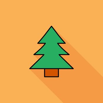 Conifer icon. Flat vector related icon with long shadow for web and mobile applications. It can be used as - logo, pictogram, icon, infographic element. Vector Illustration.
