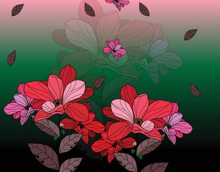 you can use flower icon colored classical handdrawn
 to design banners, posters, backgrounds,..etc.