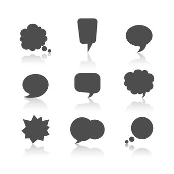 Set of nine speech bubbles. Vector illustration