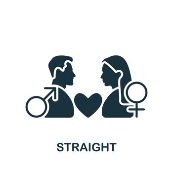 Straight icon. Simple line element lgbt symbol for templates, web design and infographics.