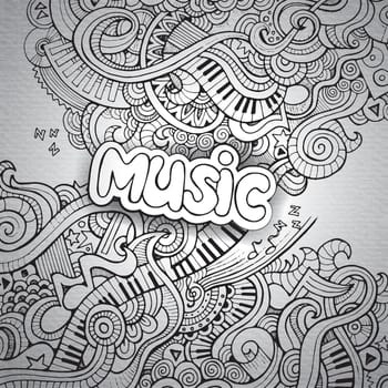 Music Sketchy Notebook Doodles. Hand-Drawn Vector Illustration