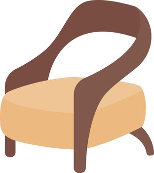 Contemporary armchair semi flat color vector object. Modern furniture. Full sized item on white. Living room chair isolated modern cartoon style illustration for graphic design and animation