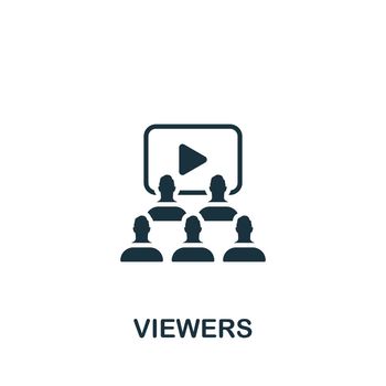 Viewers icon. Simple line element streaming symbol for templates, web design and infographics.