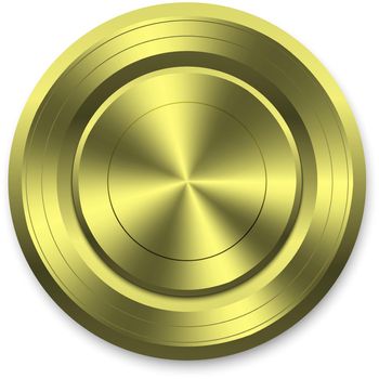 Gold Button on White Background vector