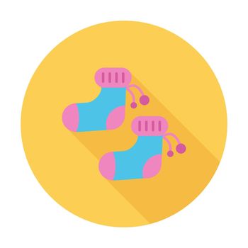 Children socks icon. Flat vector related icon with long shadow for web and mobile applications. It can be used as - logo, pictogram, icon, infographic element. Vector Illustration.