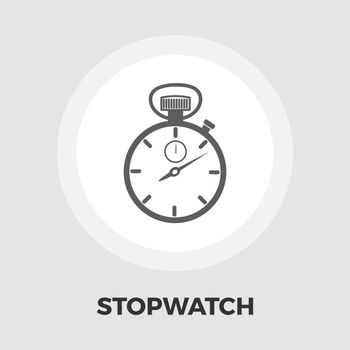 Stopwatch icon vector. Flat icon isolated on the white background. Editable EPS file. Vector illustration.