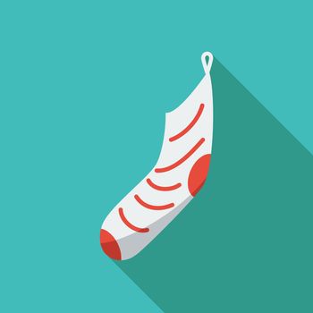 Christmas Sock icon. Flat vector related icon with long shadow for web and mobile applications. It can be used as - logo, pictogram, icon, infographic element. Vector Illustration.