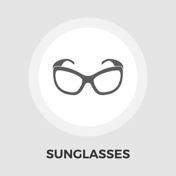 Sunglasses icon vector. Flat icon isolated on the white background. Editable EPS file. Vector illustration.
