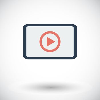 Video player. Single flat icon on white background. Vector illustration.