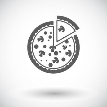 Pizza. Single flat icon on white background. Vector illustration.