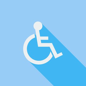 Disabled icon. Flat vector related icon with long shadow for web and mobile applications. It can be used as - logo, pictogram, icon, infographic element. Vector Illustration.