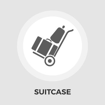 Suitcase Icon Vector. Flat icon isolated on the white background. Editable EPS file. Vector illustration.