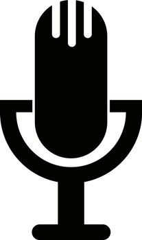 Podcast microphone icon. Black vector. Editable vector.